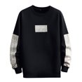 thumbnail image 1 of PMUYBHF Chandails en Molleton pour Hommes Sans Capuche Fermeture Éclair Complète Chandail en Molleton Patchwork Col Rond Manches Longues Léger Décontracté Chandail d'Entraînement pour Hommes, 1 of 3