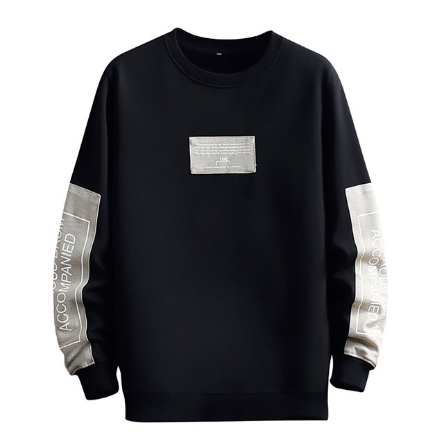 PMUYBHF Chandails en Molleton pour Hommes Sans Capuche Fermeture Éclair Complète Chandail en Molleton Patchwork Col Rond Manches Longues Léger Décontracté Chandail d'Entraînement pour Hommes
