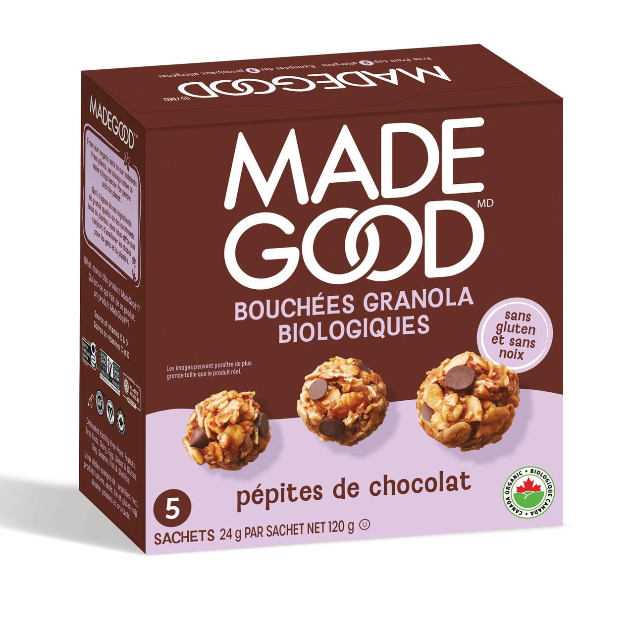 MadeGood Bouchées Granola Pépites de Chocolat 5 Sachets