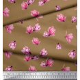 thumbnail image 2 of Soimoi Poly Georgette Fabric Magnolia Floral Printed Fabric 1 Yard 42 Inch Wide, 2 of 3