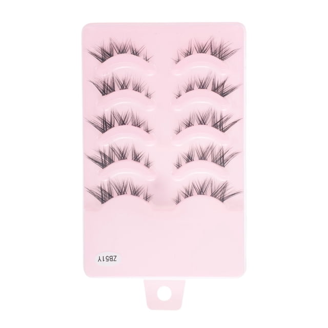 Unique Bargains 5 Pair Natural False Eyelashes for Makeup Black ZB51