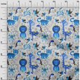 thumbnail image 3 of oneOone Cotton Poplin Blue Fabric Cute Animal Sewing Craft Projects Fabric Prints By Yard 42 Inch Wide, 3 of 4