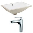 thumbnail image 1 of 18.25-in. W CUPC Rectangle Bathroom Undermount Sink Set In White - Chrome Hardware AI-22876, 1 of 8