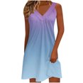 thumbnail image 1 of Kyusrd Robe Débardeur d'Été pour Femmes Robe Courte Plissée à Col en V Sans Manches Robe Soleil T-Shirt Robe Trapèze Robe Courte de Plage, 1 of 6