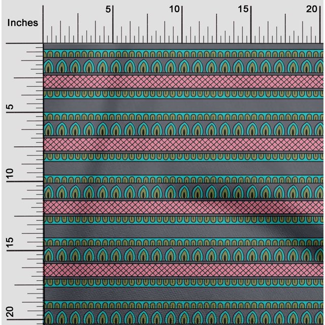 oneOone Viscose Chiffon Fabric Ethnic Block Printed Craft Fabric BTY 42 Inch Wide