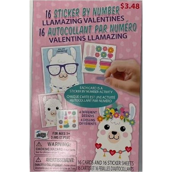 Mello Smello 16CT Autocollant Par Numéro Valentins Llamazing