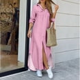 thumbnail image 2 of Ketyyh-chn99 Blouses pour Femmes Mode Chic Robe Évasée à Fleurs Robe Droite Unie pour Vacances Robe de Plage à Enfiler Rose,5TG, 2 of 5