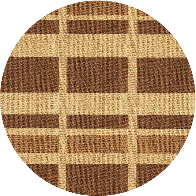 Ahgly Tapis Rond Lavable en Machine Intérieur Transitionnel Brun Selle, 6 Pieds Rond