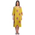 thumbnail image 1 of Moomaya Robe de Nuit Longue Jusqu'au Genou à Patte de Boutonnage pour Femmes, Imprimée, 1 of 6
