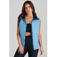 thumbnail image 3 of I AM A FASHION JUNKY Sky Blue Plush Collared Quilted Zipped Puffer Vest (SkyBlue, S, 100%Polyester), 3 of 8