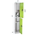 thumbnail image 3 of AdirOffice 72 Po x 12 Po x 12 Po Verrou à Clé à Étages en Acier à Double Compartiment pour Rangement, Vert, Lot de 2, 3 of 13