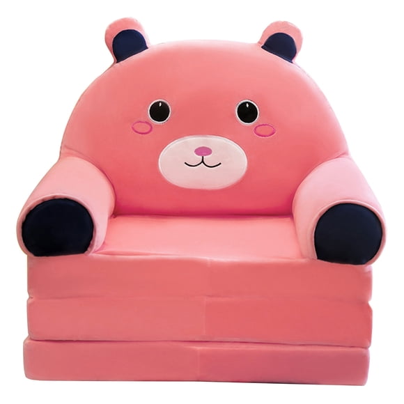 Plush Foldable Kids Sofa Backrest Armchair 2 in 1 Foldable Children Sofa Cute Cartoon Lazy Sofa Children Flip Open Sofa Bed for Living Room Bedroom Without Liner Filler