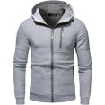 thumbnail image 1 of ORUYROP Sweat à Capuche Zippé pour Hommes, Mode Automne/hiver 2023, Veste Décontractée à Manches Longues, 1 of 6