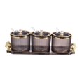 thumbnail image 1 of 3 Pieces Stylish Simple Condiment Canisters Pots Set with Spoon Lid and Base Black, 1 of 8