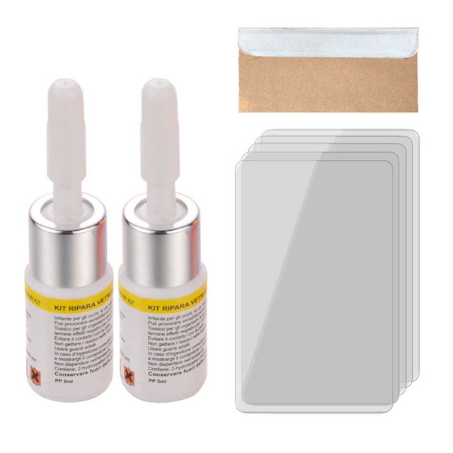 ziyahi Automotive Glass Repair Fluid Auto Windscreen Scratch Repair Kit Car Window Crack Chip Removal Tool 2pcs Repair Fluid