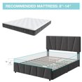 thumbnail image 4 of GloryStar Full Size Bed Frame with 4 Storage Drawers and Headboard, Upholstered Platform Bed Frame with Wooden Slats Support, No Box Spring Needed, Dark Grey, 4 of 8