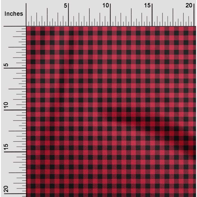 oneOone Cotton Flex Fabric Gingham Check Printed Craft Fabric BTY 40 Inch Wide
