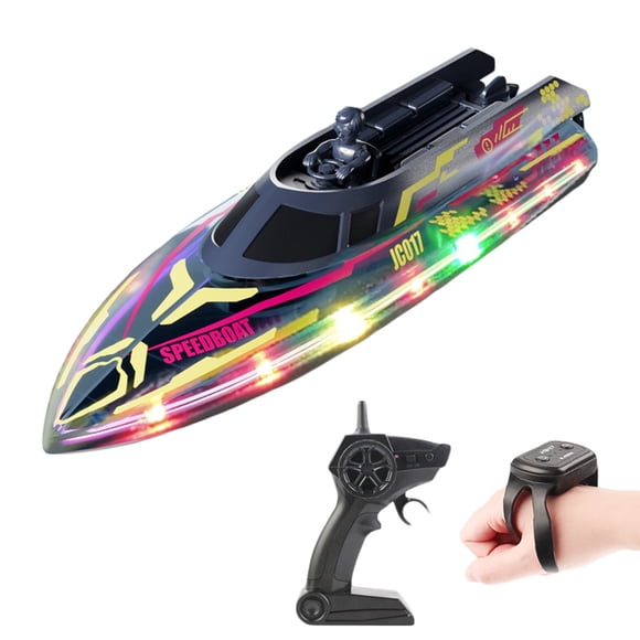 Remote Control Boat With 2.4G Control High Speed LED Lights For Outdoor Pool Durable And High Performance Toy For Ages 7 And Up Senior Universal Remote Control Light Remote Control Small Remote