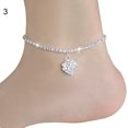 thumbnail image 3 of Bracelet de Cheville Pendentif Étoile à Cinq Branches Ajustable Bijoux Chaîne de Pied Incrustée de Strass pour Femmes, 3 of 8