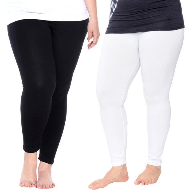 White Mark Leggings Extensibles Doux pour Femmes, Lot de 2