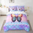 thumbnail image 2 of Erosebridal Literie Girly Papillon Format Simple, Accessoires de Literie Galaxie Psychédélique Étoiles, Réversible 7 Pcs, 2 of 5
