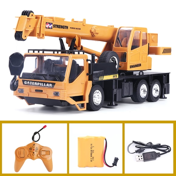 RC Crane Truck 1:24 Rechargeable LED & Music Remote Control Crane Toy for Boy