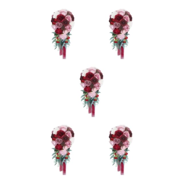 Maytalsory Wide Application Artificial Flower Realistic Appearance Low Maintenance Vintage wine red 5Set