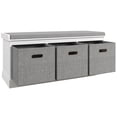 thumbnail image 1 of HOMCOM Shoe Bench with Cushion Seat, 3 Fabric Drawers for Entryway Hallway, 1 of 10