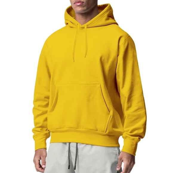 Ediodpoh Men's Hoodies & Sweatshirts Oversize Loose Hooded Pullover Sweater Casual Autumn Winter Letter Blouse Top Coat for Stylish Comfort Sweatshirt Men Yellow L