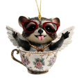 thumbnail image 2 of Clearance! Cute Angel And Angel Raccoon Ornaments Colorful Fashion Ornaments Acrylic Cow Ornaments Cute Angel And Angel Raccoon Car Backpack Decorations, 2 of 7