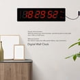 thumbnail image 3 of Haofy LED Digital Wall Clock with Large Number Display Day of The Week Temperature Display, Hourly Chime and Memory Function, Suitable for Living Room, Bedroom, Office, 3 of 7