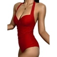 thumbnail image 3 of Birdeem Maillot de Bain Femme Aguichant Uni Taille Haute, 3 of 7
