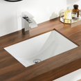 thumbnail image 1 of DeerValley DV-1U101 Modern Undermount Bathroom Sink Rectangular, Vessel Sink Rectrangle Undermount Bathroom Sink White Porcelain Ceramic Lavatory Vanity Vessel Sink with Overflow, 1 of 10