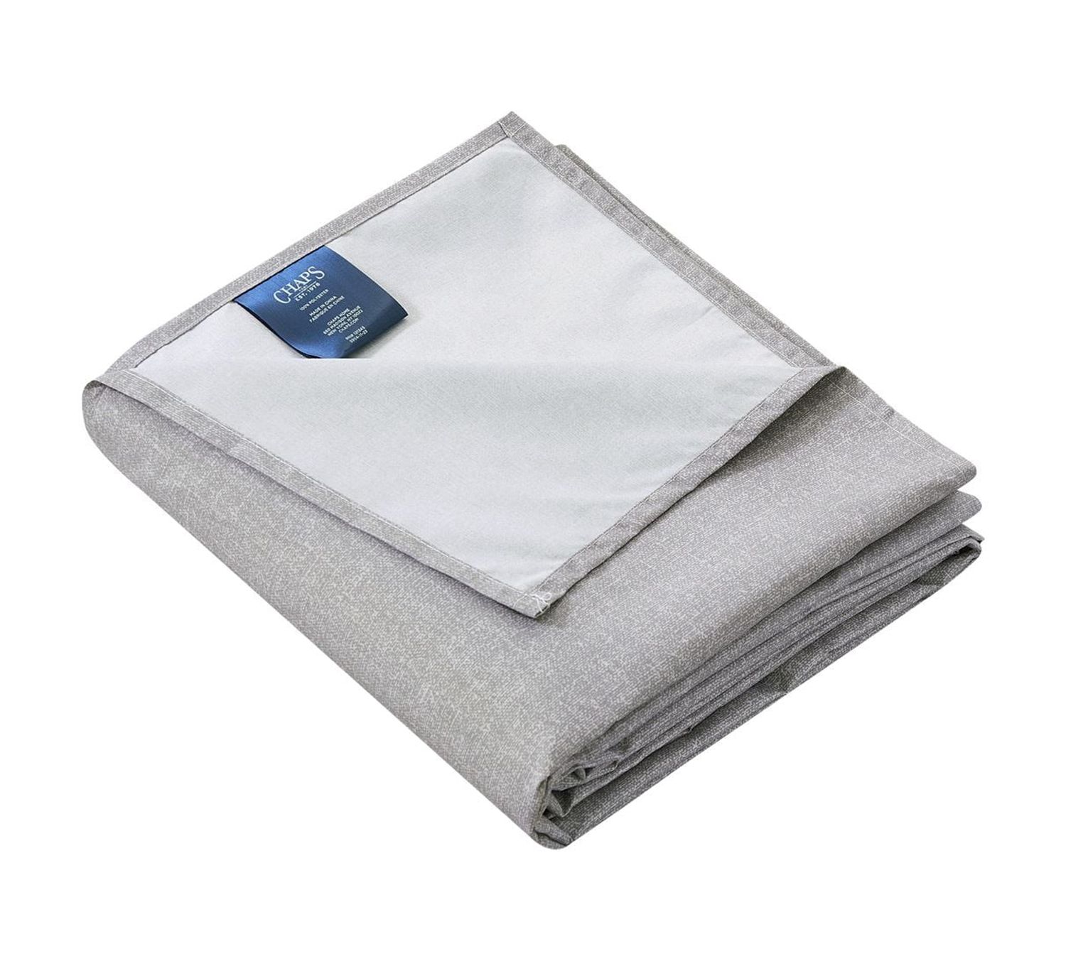 Ensemble de draps 4 pièces doux en microfibre solide Chaps, gris très grand lit