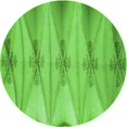 thumbnail image 1 of Ahgly Tapis Rond Lavable en Machine Intérieur Transitionnel Vert Émeraude, 7 Pieds Rond, 1 of 7