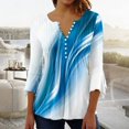thumbnail image 1 of T-Shirt à Manches Courtes Imprimé Floral Top Dames Bleu L, 1 of 5