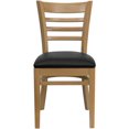 thumbnail image 3 of HERCULES Series Ladder Back Natural Wood Restaurant Chair - Black Vinyl Seat, 3 of 9