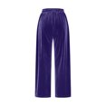 thumbnail image 4 of Plebaso Womens Velvet Pants Elastic Waist Drawstring Lounge Pants Straight Leg Trousers with Pockets, 4 of 5