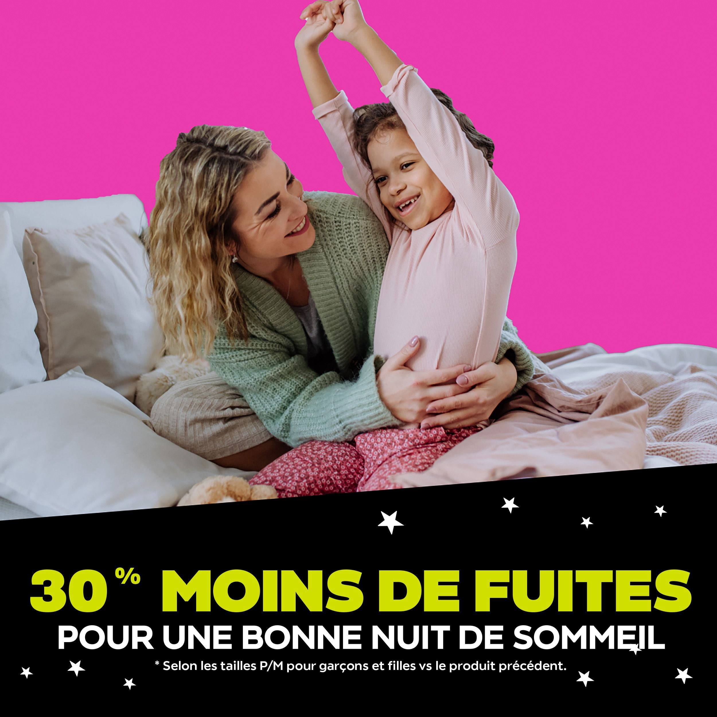 Sous-vêtements de nuit pour l’énurésie Ninjamas pour filles, taille P/M (17 à [38 à 70 lb])