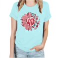 thumbnail image 2 of Meichang T-Shirts Joyeuse Saint-Valentin pour Femmes Imprimé Cœur Mignon Hauts Col Rond Manches Courtes T-Shirts de Vacances Saint-Valentin, 2 of 4