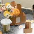 thumbnail image 1 of LSLJS Kraft Gobelet en Papier à Main pour Thé au Lait Fleurs, Organisateur, 1 of 9