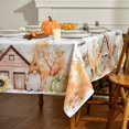 thumbnail image 2 of Fall Tablecloth 60x120 Inch Rectangular, Thanksgiving Autumn Harvest Cabin Gnomes Bike Table Cover for Party Picnic Dinner Decor, 2 of 6