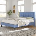 thumbnail image 1 of VECELO Full Size Upholstered Bed Frame, Modern Platform Bed Frame with Adjustable Button Tufted Headboard for Bedroom, No Box Spring Needed, Easy Assembly, Light Blue, 1 of 8