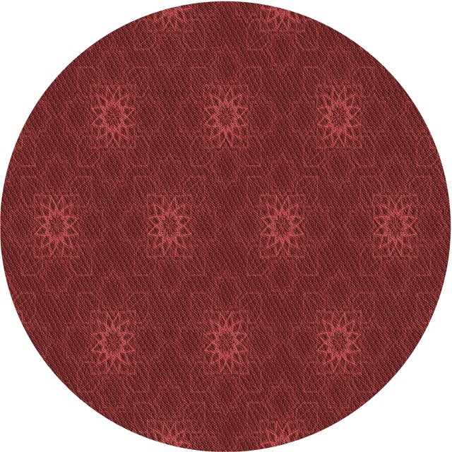 Ahgly Company Tapis Rond Lavable en Machine Intérieur Transitionnel Rouge Canneberge, 6 Pieds Rond