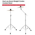 thumbnail image 3 of Cymbal Stand Straight & Boom Cymbal Stand Double Braced Legs Height & Angle Adjustable Drum-kit Cymbal Support Rack Heavy Duty BoomStraight Combo with Rubber Feet, 3 of 7