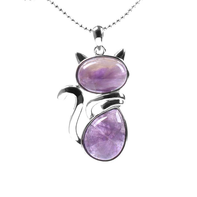 Colliers Pendentifs en Pierre Naturelle pour Femmes Perles en Forme de Chat Chaîne Bijoux