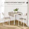 thumbnail image 3 of Oak Drop-Leaf Dining Table Set for 2 | Small Kitchen Table with Chairs | Apartment & Studio Dining Furniture, 3 of 7