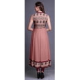 thumbnail image 4 of Bimba Kurti Longue Indienne Rose Saumon Floral pour Femmes Tenue de Fête Imprimée Sans Manches Robe Anarkali Kurti Moyen, 4 of 6