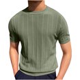 thumbnail image 1 of Gspmoly T-Shirt Homme, Mode Été Homme Tricot Décontracté Couleur Unie Manches Courtes Col Rond Chemisier Sortie Hauts Soldes d'Été, 1 of 6