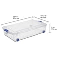 thumbnail image 4 of Sterilite 47 Liter Wheeled Latch Box, Small Clear Plastic Storage Bin with Lid, Blue Latch, 4 of 5